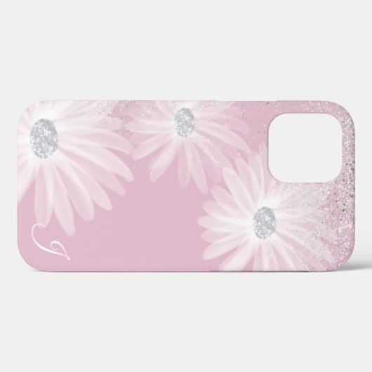 Weißes Band-Blume-Monogramm Case-Mate iPhone Hülle (Rückseite (Horizontal))