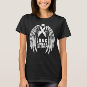 Weißes Band Lungenkrebs-Überlebender Kolibri T-Shirt