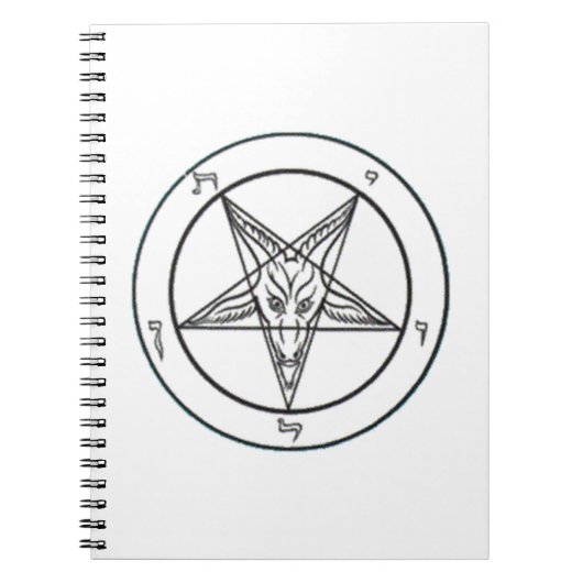 Weißes Baphomet Notizbuch Notizblock (Vorderseite)