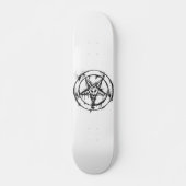 Weißes Baphomet-Skateboard Skateboard (Vorne)