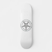 Weißes Baphomet-Skateboard Skateboard (Vorne)
