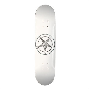 Weißes Baphomet-Skateboard Skateboard