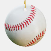 Weißes Baseball mit personalisiertem Namen oder Te Keramik Ornament (Hinten)