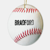 Weißes Baseball mit personalisiertem Namen oder Te Keramikornament (Links)