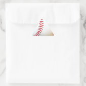 Weißes Baseball mit rotem Stich Dreieckiger Aufkleber (Tasche)