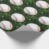 Weißes Baseball mit rotem Stich Geschenkpapier (Ecke)