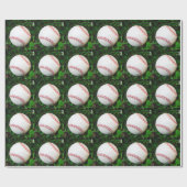 Weißes Baseball mit rotem Stich Geschenkpapier (Flach)