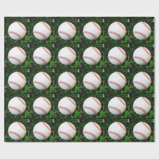 Weißes Baseball mit rotem Stich Geschenkpapier (Flach)