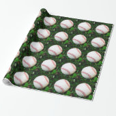 Weißes Baseball mit rotem Stich Geschenkpapier (Ungerollt)