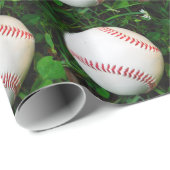 Weißes Baseball mit rotem Stich Geschenkpapier (Rolleneckpunkt)