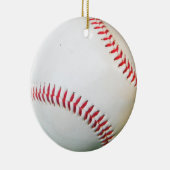 Weißes Baseball mit rotem Stich Keramik Ornament (Rechts)