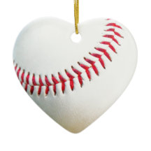 Weißes Baseball mit rotem Stich