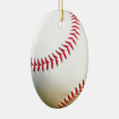 Weißes Baseball mit rotem Stich Keramikornament (Rechts)