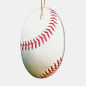Weißes Baseball mit rotem Stich Keramikornament (Links)