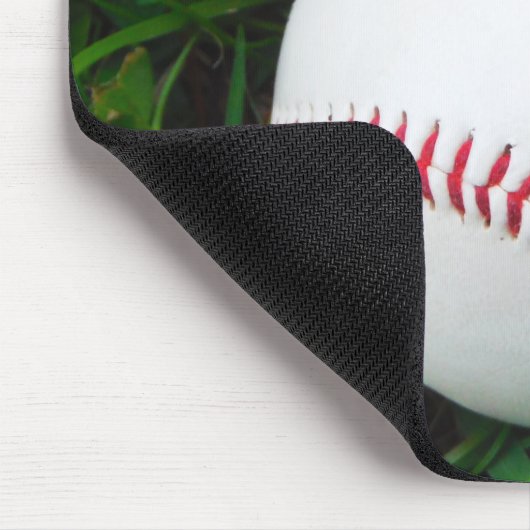 Weißes Baseball mit rotem Stich Mousepad (Ecke)