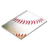 Weißes Baseball mit rotem Stich Notizblock (Linke Seite)