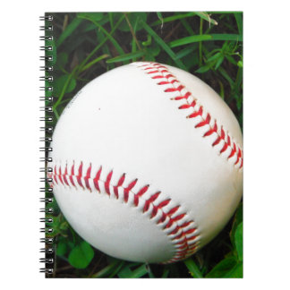 Weißes Baseball mit rotem Stich Notizblock