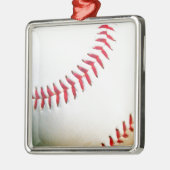 Weißes Baseball mit rotem Stich Ornament Aus Metall (Links)
