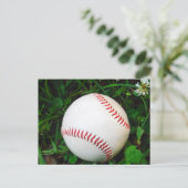 Weißes Baseball mit rotem Stich Postkarte (Stehend Vorderseite)
