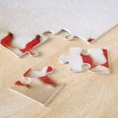 Weißes Baseball mit rotem Stich Puzzle (Seite)
