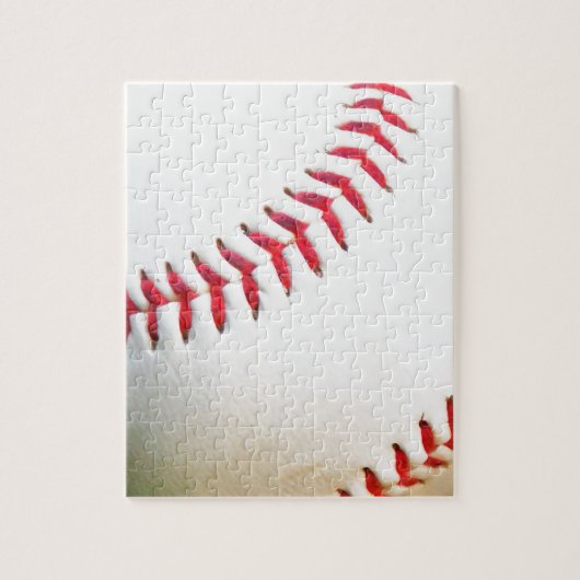 Weißes Baseball mit rotem Stich Puzzle (Vertikal)