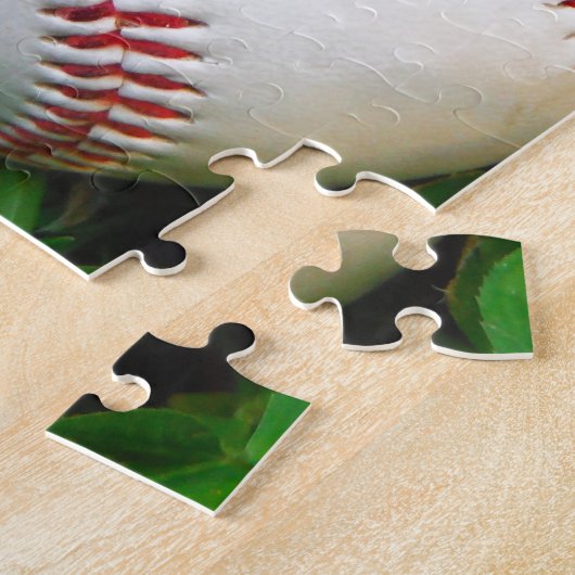 Weißes Baseball mit rotem Stich Puzzle (Seite)