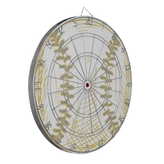 Weißes Baseball mit rotem Stitching Dart Board Dartscheibe (Vorderseite Links)