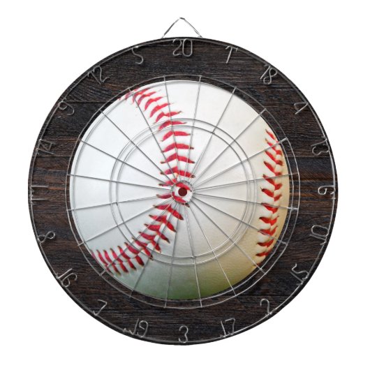 Weißes Baseball mit rotem Stitching Dart Board Dartscheibe (vorne)