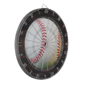 Weißes Baseball mit rotem Stitching Dart Board Dartscheibe (Vorderseite Links)