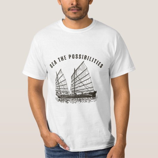 Weißes Basic T-Shirt mit Design (Vorderseite)
