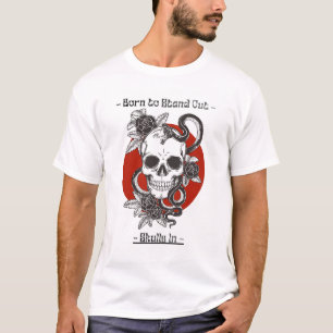 weißes bedrucktes Hemd mit Totenkopf-Design T-Shirt