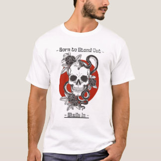 weißes bedrucktes Hemd mit Totenkopf-Design T-Shirt