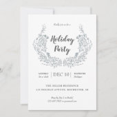 Weißes Beerenfeiertags-Lorbeer-Party Einladung (Vorderseite)