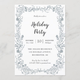 Weißes Beerenrahmen-Feiertags-Party Einladung