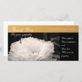 Weißes Beileid der Pfingstrosen-1 danken Ihnen Dankeskarte (Vorne/Hinten)