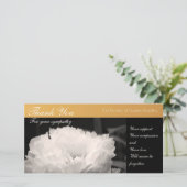 Weißes Beileid der Pfingstrosen-1 danken Ihnen Dankeskarte (Stehend Vorderseite)