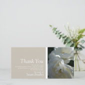 Weißes Beileid der Rosen-3 danken Ihnen Dankeskarte (Stehend Vorderseite)