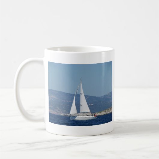 Weißes Beneteau Sloop Kaffeetasse (Links)