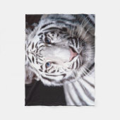 Weißes bengalisches Tiger-Bild Fleecedecke (Vorderseite)