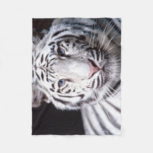 Weißes bengalisches Tiger-Bild Fleecedecke (Vorderseite)
