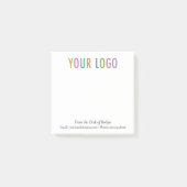 Weißes, benutzerdefiniertes Logo aus dem Schreibti Post-it Klebezettel (Vorderseite)