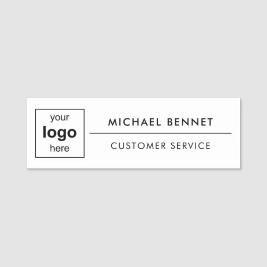 Weißes Berufliches Geschäft mit benutzerdefinierte Namensschild (Vorderseite)