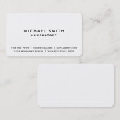 Weißes berufliches schlichtes elegantes einfaches visitenkarte (Vorne/Hinten)