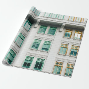 WEIßES BETONGEBÄUDE-3 GESCHENKPAPIER