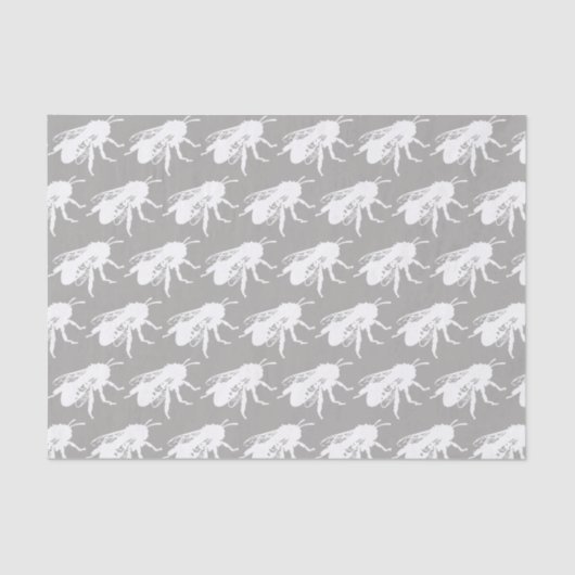 Weißes Bienen-Silhouette-Seidenpapier Seidenpapier (Vorderseite)