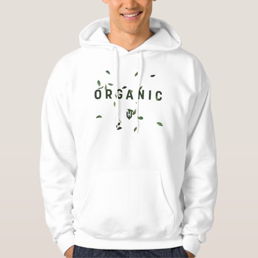 Weißes Bio Hoodie (Vorderseite)