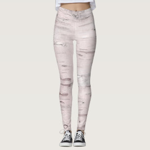 Weißes Birkenbaumholz Rustikale Scheune Landhausst Leggings