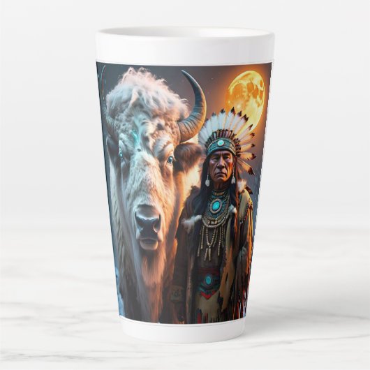 Weißes Bison und amerikanischer Oberbefehlshaber Milchtasse (Vorderseite)