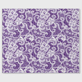 Weißes Blatt auf Lila Umschlagpapier Geschenkpapier (Flach)