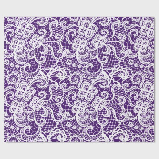 Weißes Blatt auf Lila Umschlagpapier Geschenkpapier (Flach)